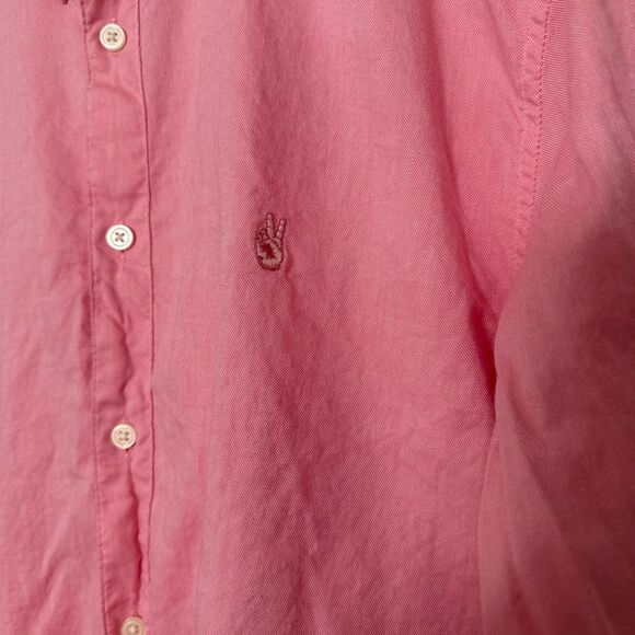 John Varvatos Shirt Mens Sz L Pink Button Down Long Sleeve Cotton Casual Logo - Picture 3 of 13